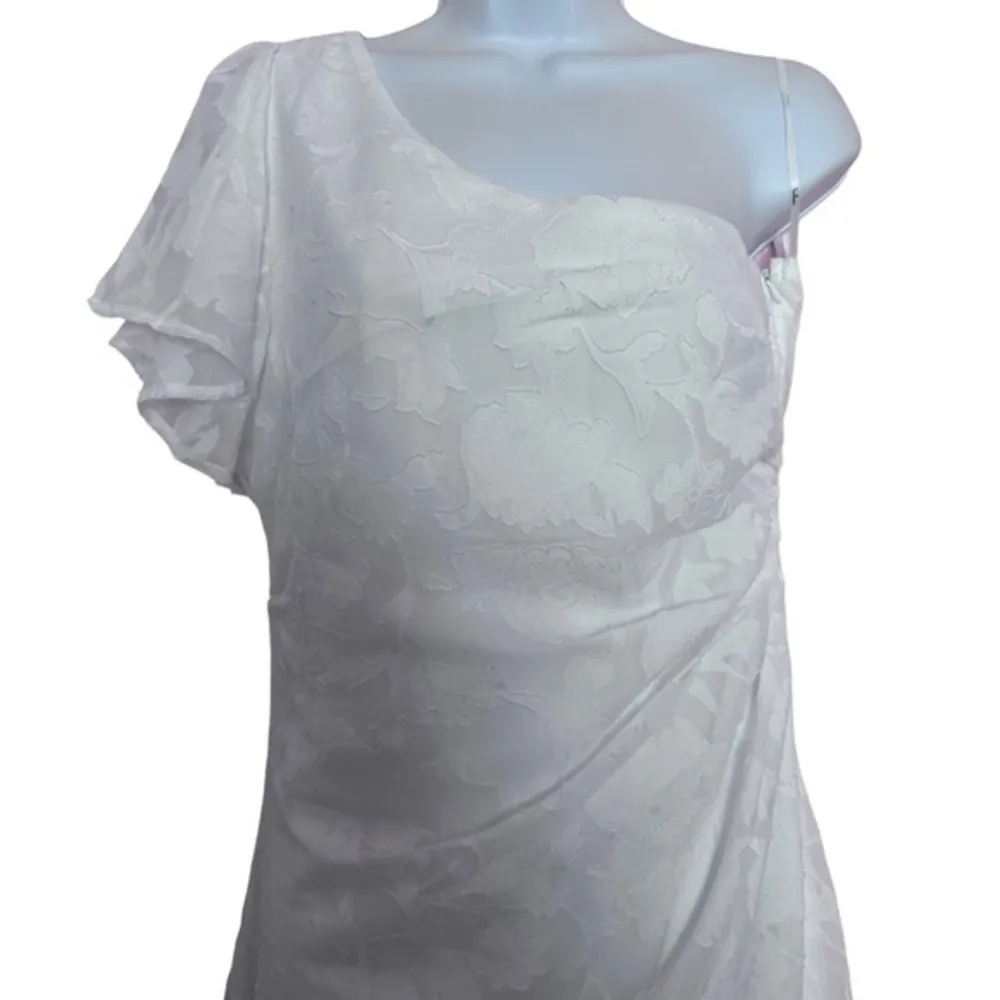 Lulu’s Radiant Intentions White Floral Pleated One-Shoulder Midi Dress size M‎ - Image 5