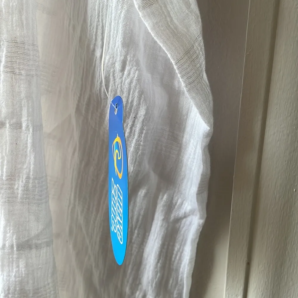 White swim coverup with crochet detailing Wave Zone NWT Size L - Image 5