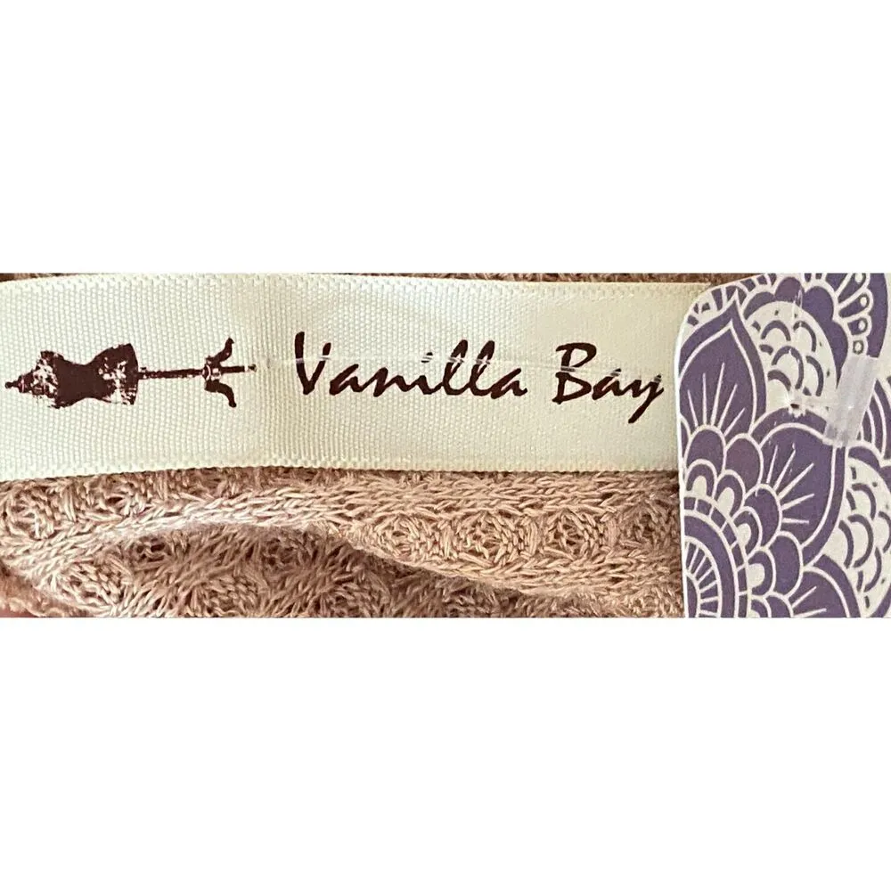 Vanilla Bay Tan Waffle Aztec Inset Shoulder Long Sleeve Top Women's SZ Large NWT - Image 10