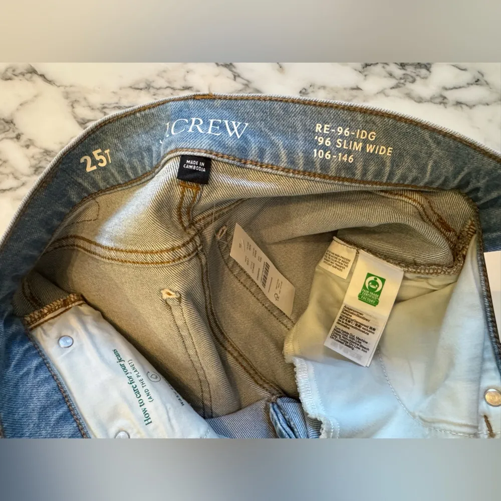 New JCREW Sz 25T High-Rise Slim-Wide Jeans 1996 Semi-Stretch Ella Wash - Image 11