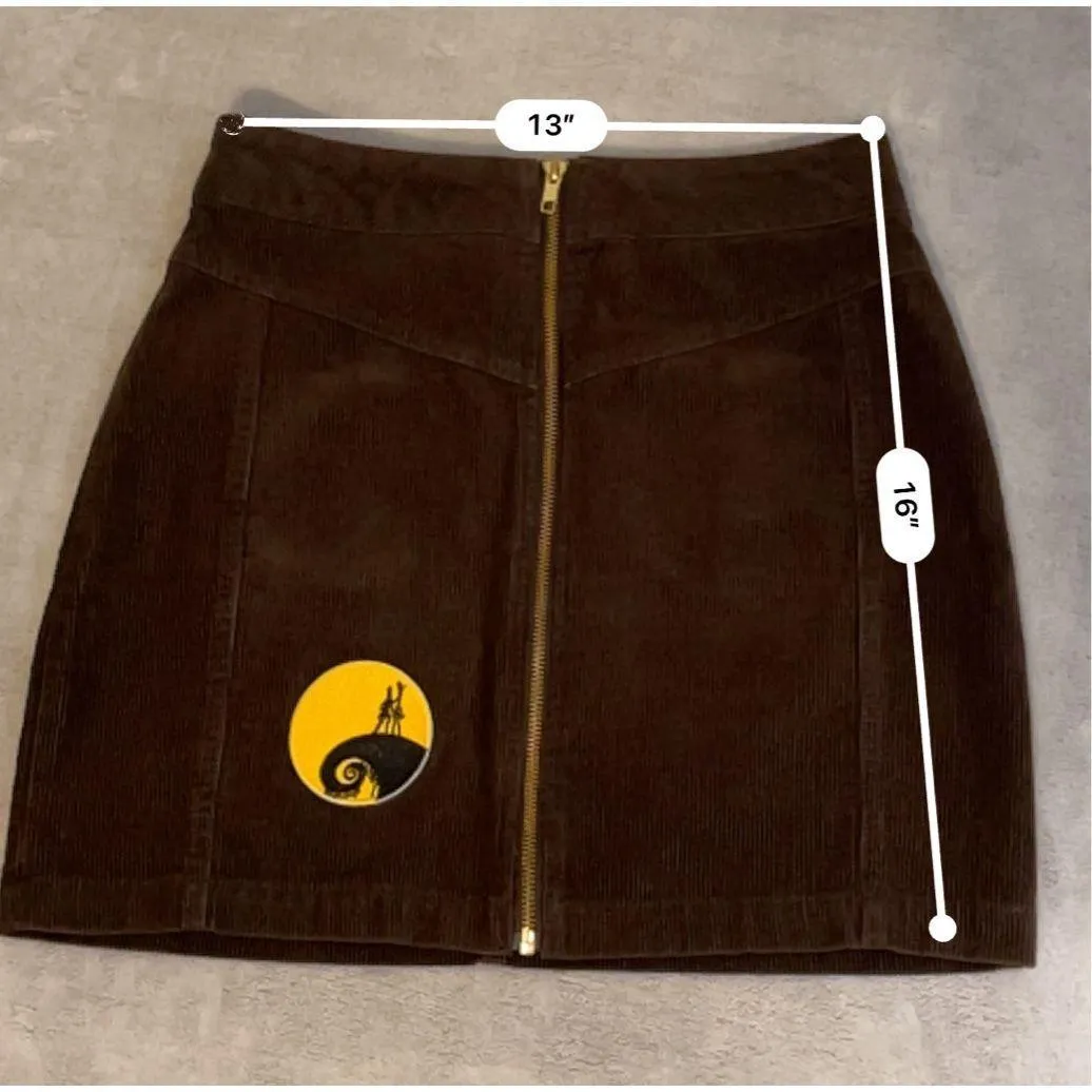 Nightmare Before Christmas Patch Mini Skirt Brown sz4 - Image 6
