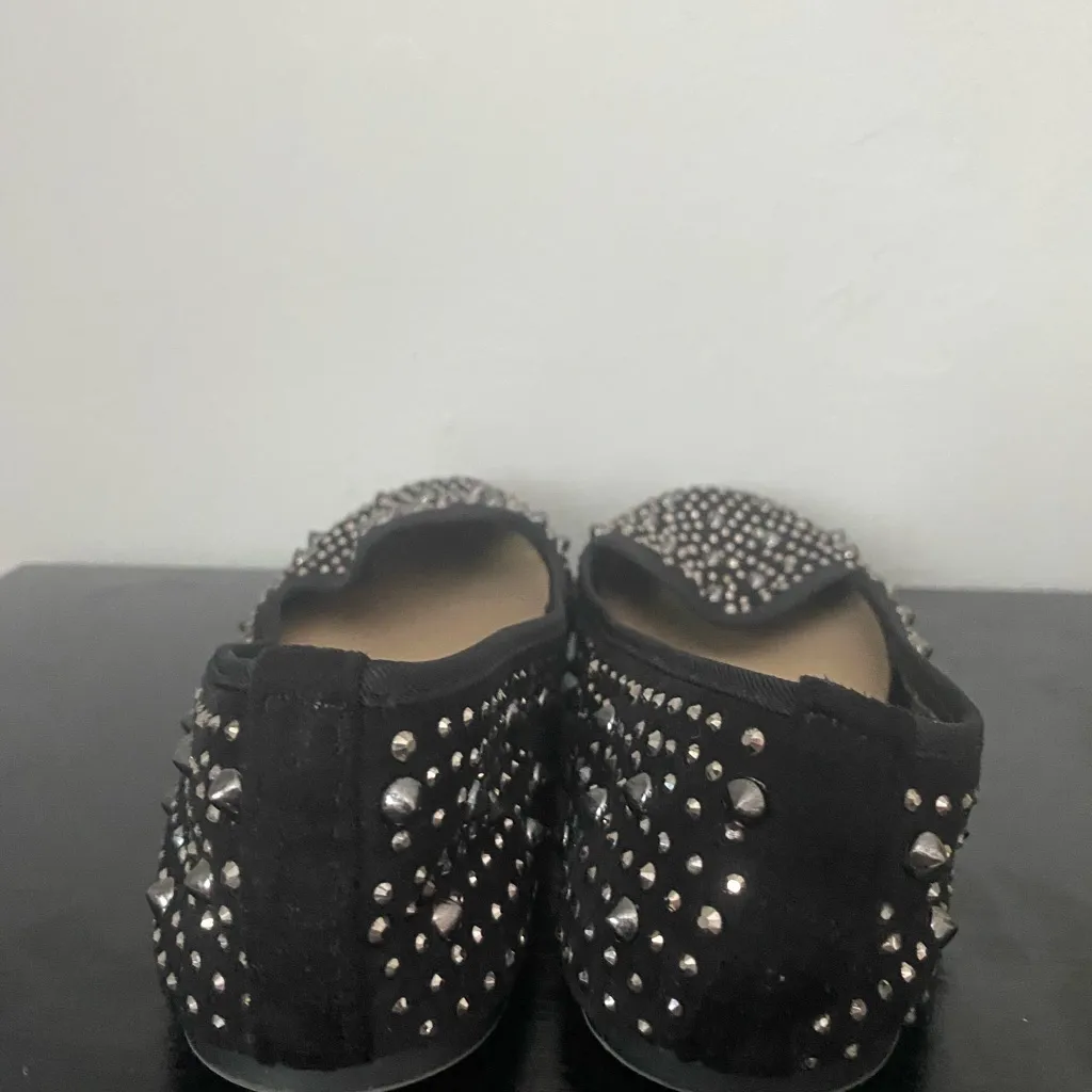 Zigi Soho Women 6 Simpson Black Embellised Studded Loafer Flats Slip On Edgy - Image 5