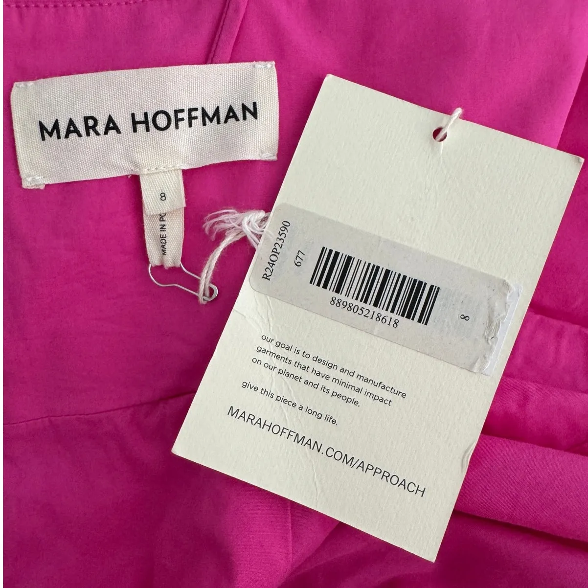 Mara Hoffman Raquel Dress size 8 Organic Cotton Maxi hot pink - Image 11