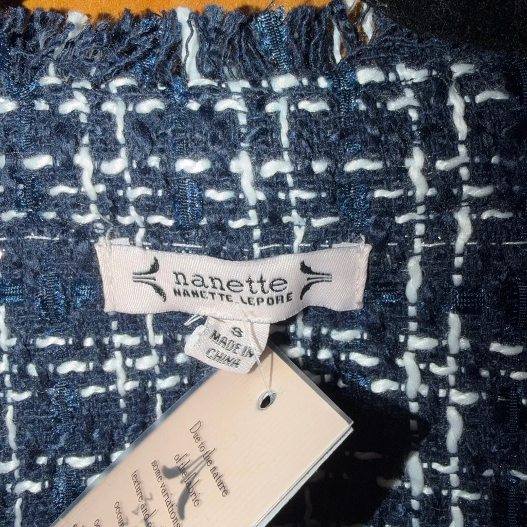Nanette Lepore  Navy Tweed Blazer - Image 2