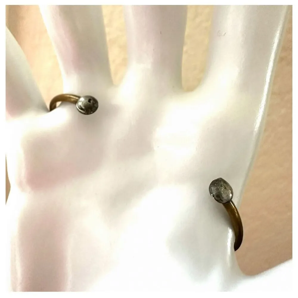WHM rhinestone silver brass open cuff bracelet - Image 5