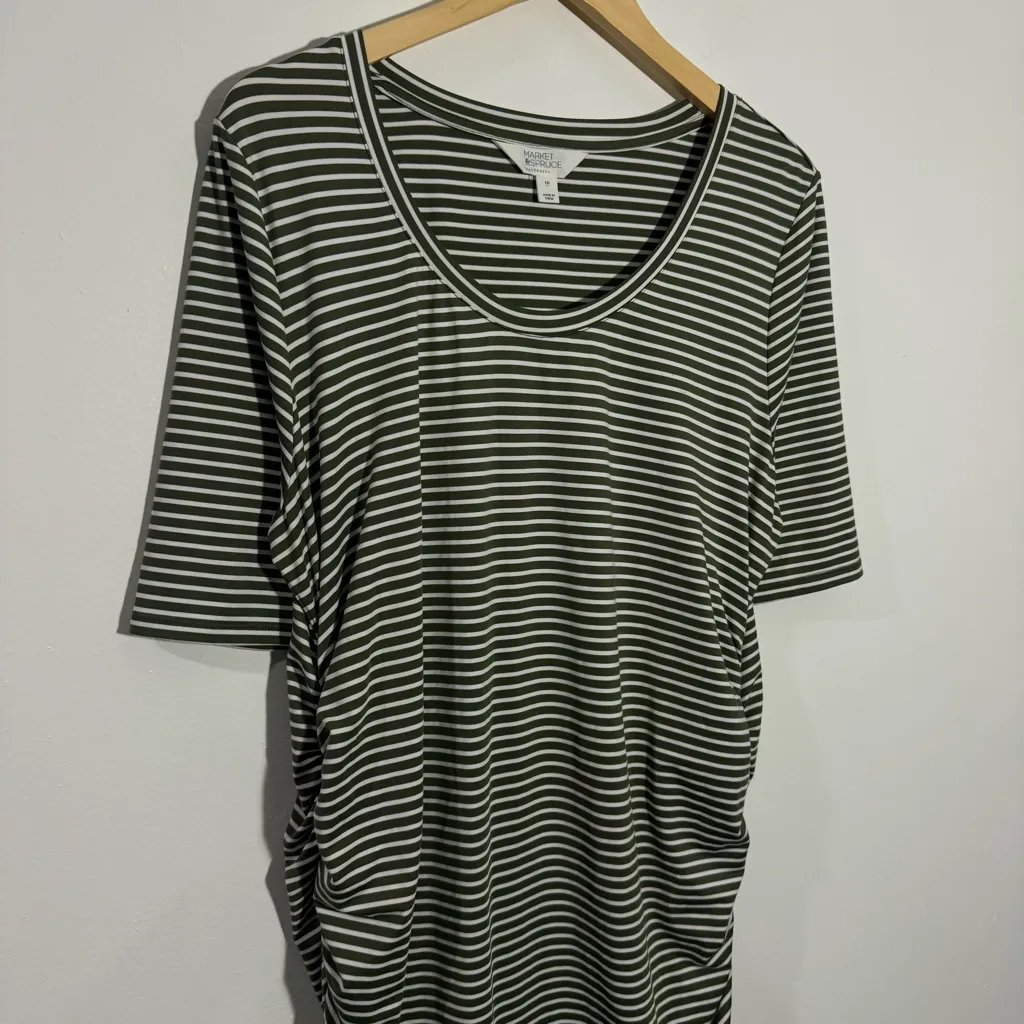 New Stitch Fix Market & Spruce Striped Maternity Dress Rusched Sides‎ Size XXL - Image 7