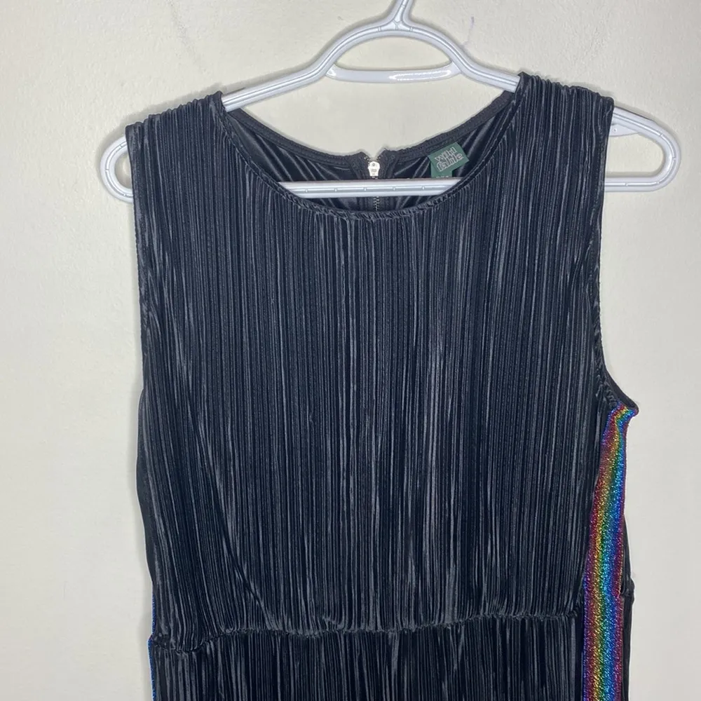 Wild Fable Bodre crinkled cropped jumpsuit with shimmer rainbow stripes size L - Image 7