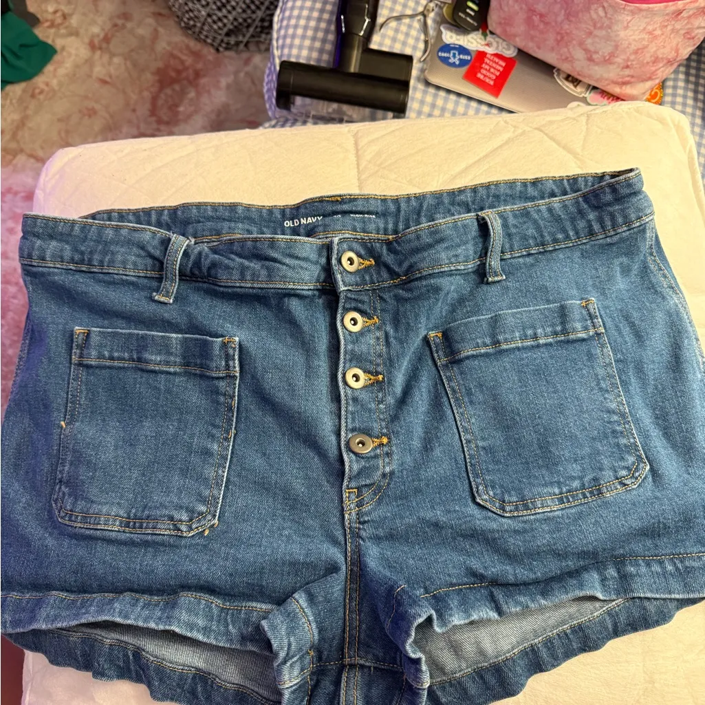 High Waisted Jean Trouser Shorts - Image 4