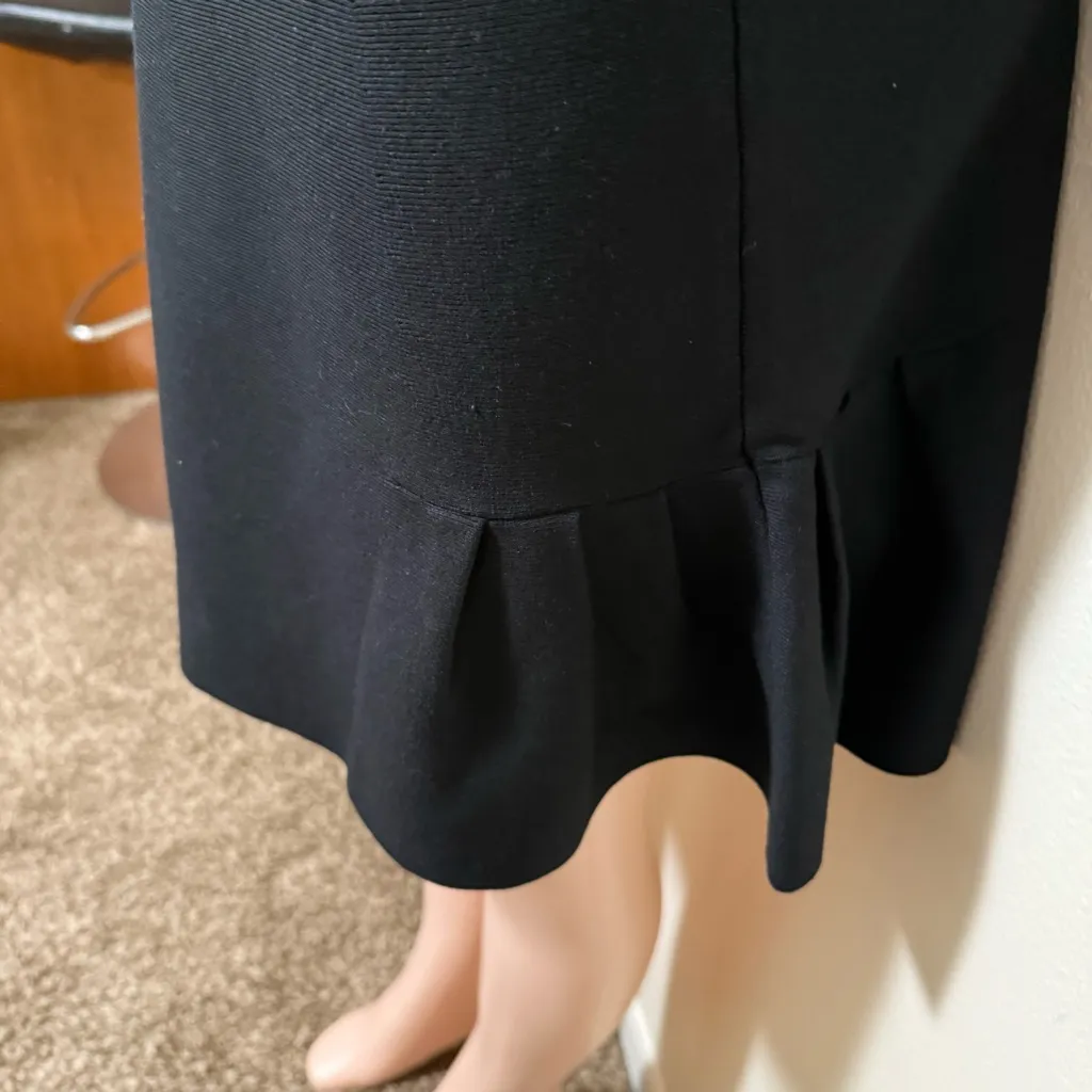 Ann Taylor black dress woman size XS long sleeve fitted thick - Image 6