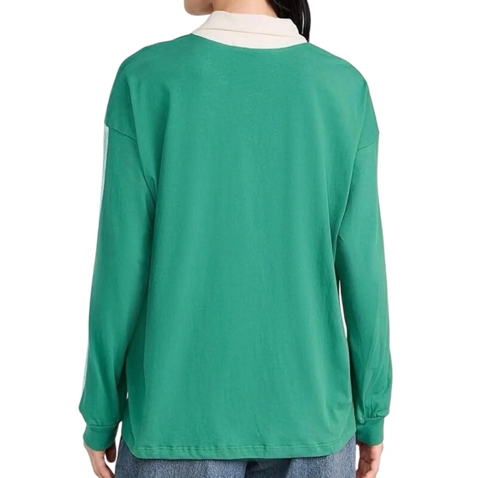 DAYDREAMER Ciao! Rugby Long Sleeve Polo in Green Size M New w/o Tag MSRP $175 - Image 8