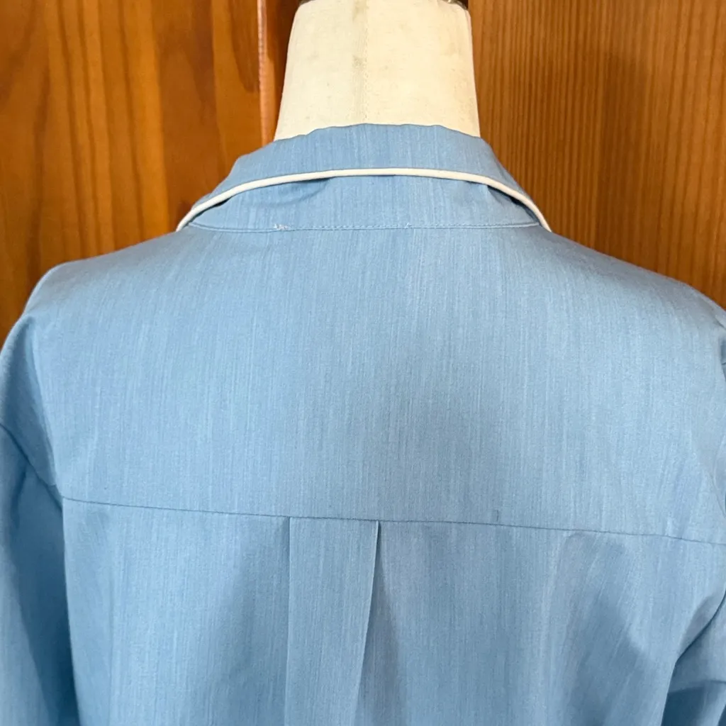 BURU Mel Denim Chambray PJ Blouse Blue Size M - Image 7