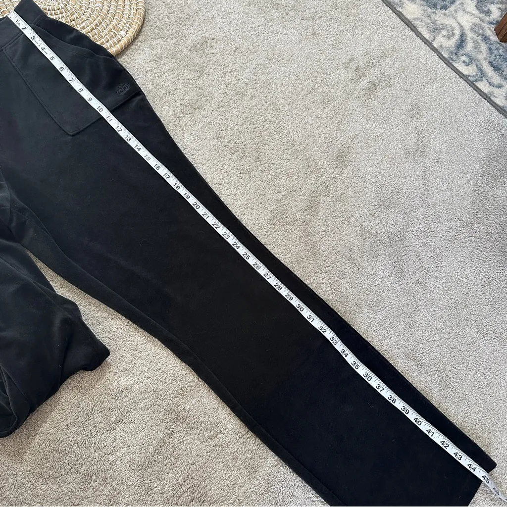 Juicy by Juicy Couture Velour Pull On Pants Straight Leg High Rise in Black 1X - Image 13