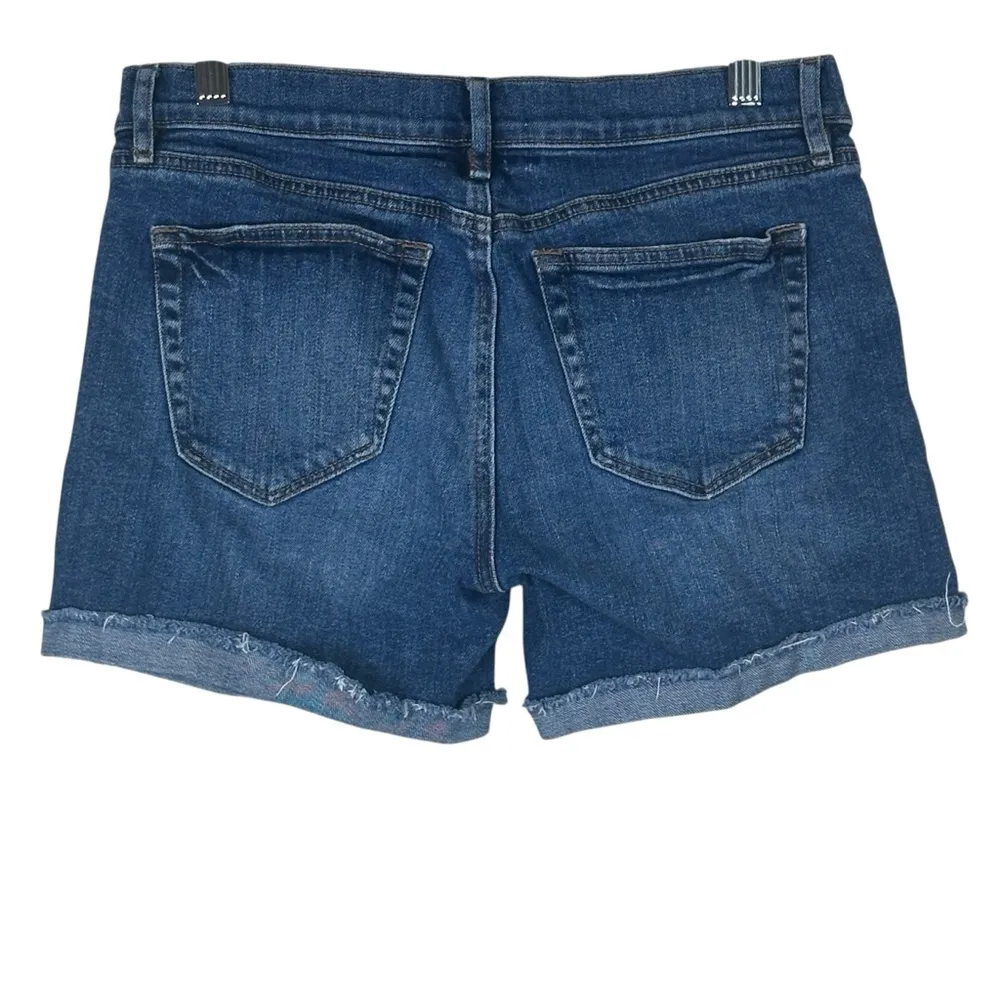LOFT Denim Shorts Womens 28 Medium Wash Rolled Hem Classic Casual Summer - Image 3