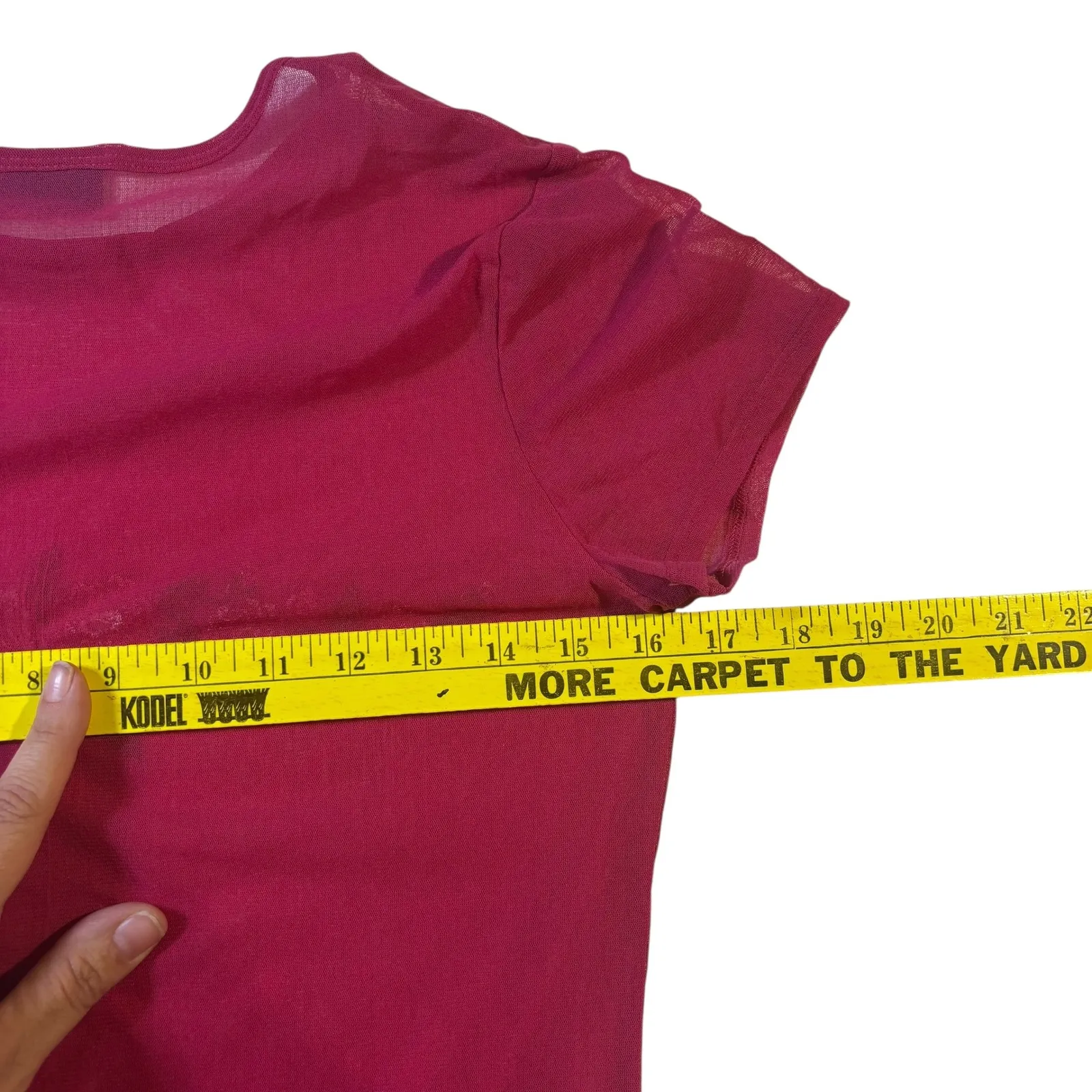 NY&CO‎ Floral Embroidered Mesh Top Pink Sheer Blouse Y2K Womens Medium - Image 5