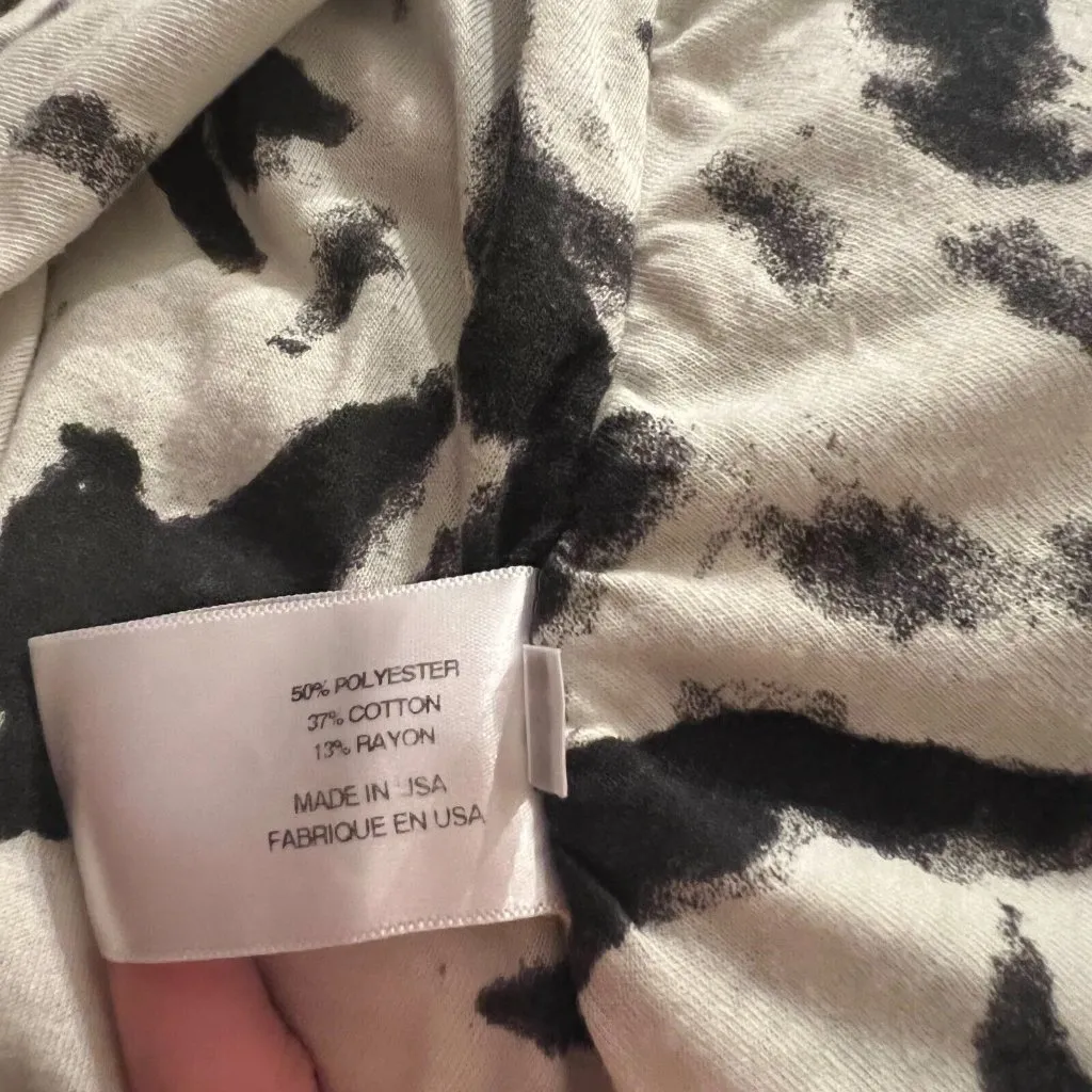 Pam & Gela Dress Womens Medium Off White‎ Gray Ruched Pleated Sheath Sleeveless - Image 10