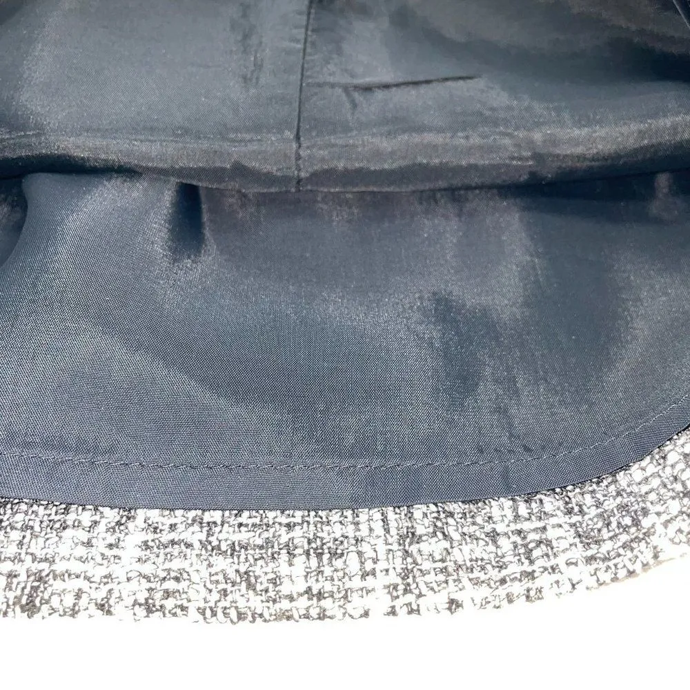 Nanette Lapore Black and White Tweed Lined Pencil Cotton Blend Mini Skirt-Size 0 - Image 8