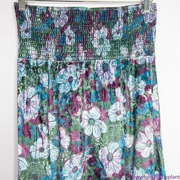 NEW Free People dress‎ Carpe Diem Convertible Maxi Skirt Floral Velvet Dress, XS - Image 8
