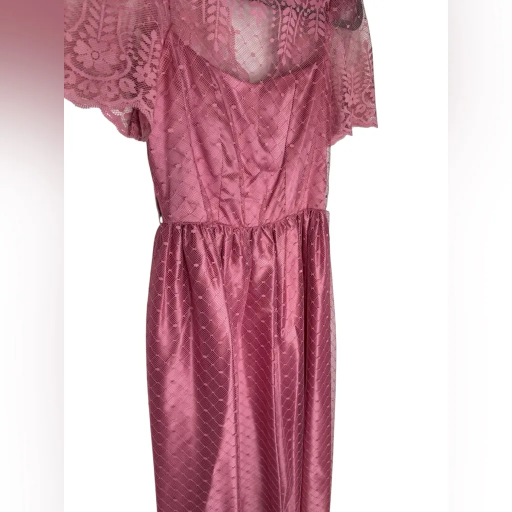 Vintage Tea Dress Pink Couture Lace Formal Dance Tea Length - Image 2