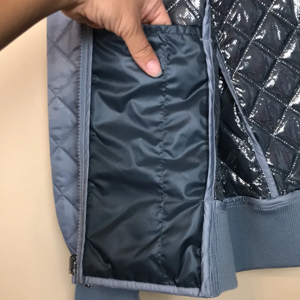 NWOT Columbia Women’s Omni-Heat Interchange Cool Blue Quilted Bomber Jacket - Image 9