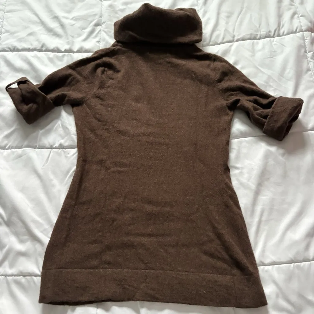 Vintage 80s 90s Womens Size Medium Brown Wool Knit Sweater Holiday Fall Autumn - Image 7