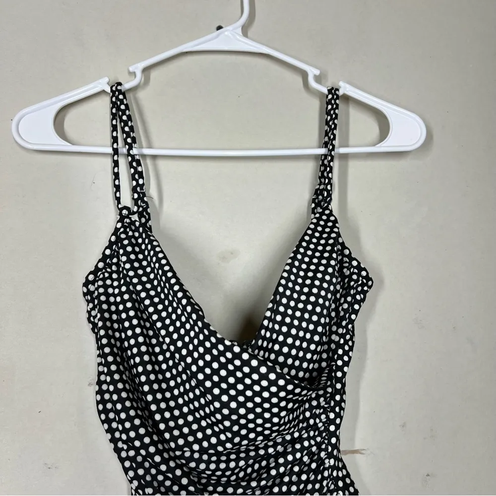 Magicsuit by Miraclesuit Polka Dot One Piece Swimsuit Size 10 Black - Image 3