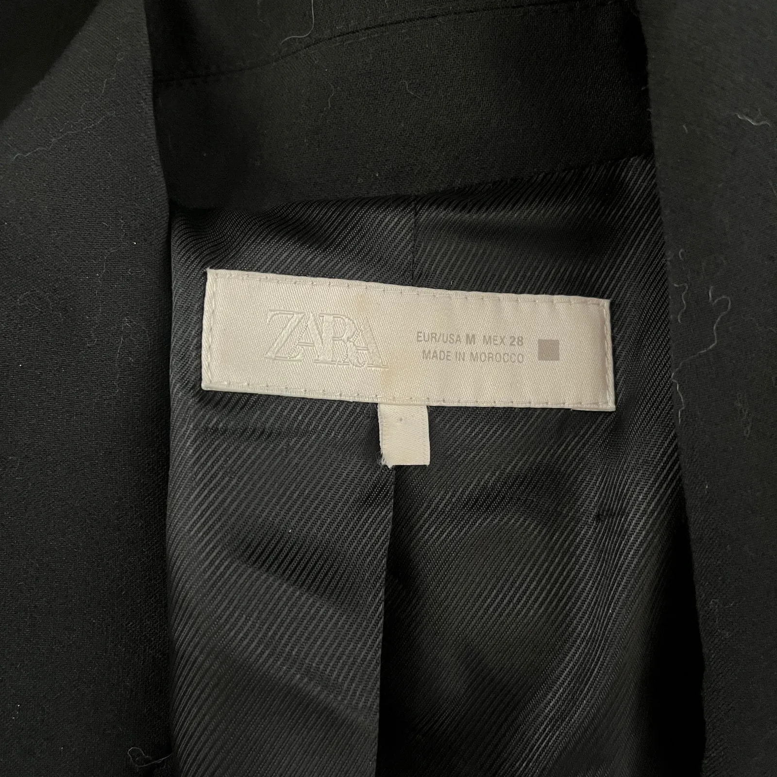 Zara Single Breasted Blazer Suit Jacket Black Size Medium - Image 5