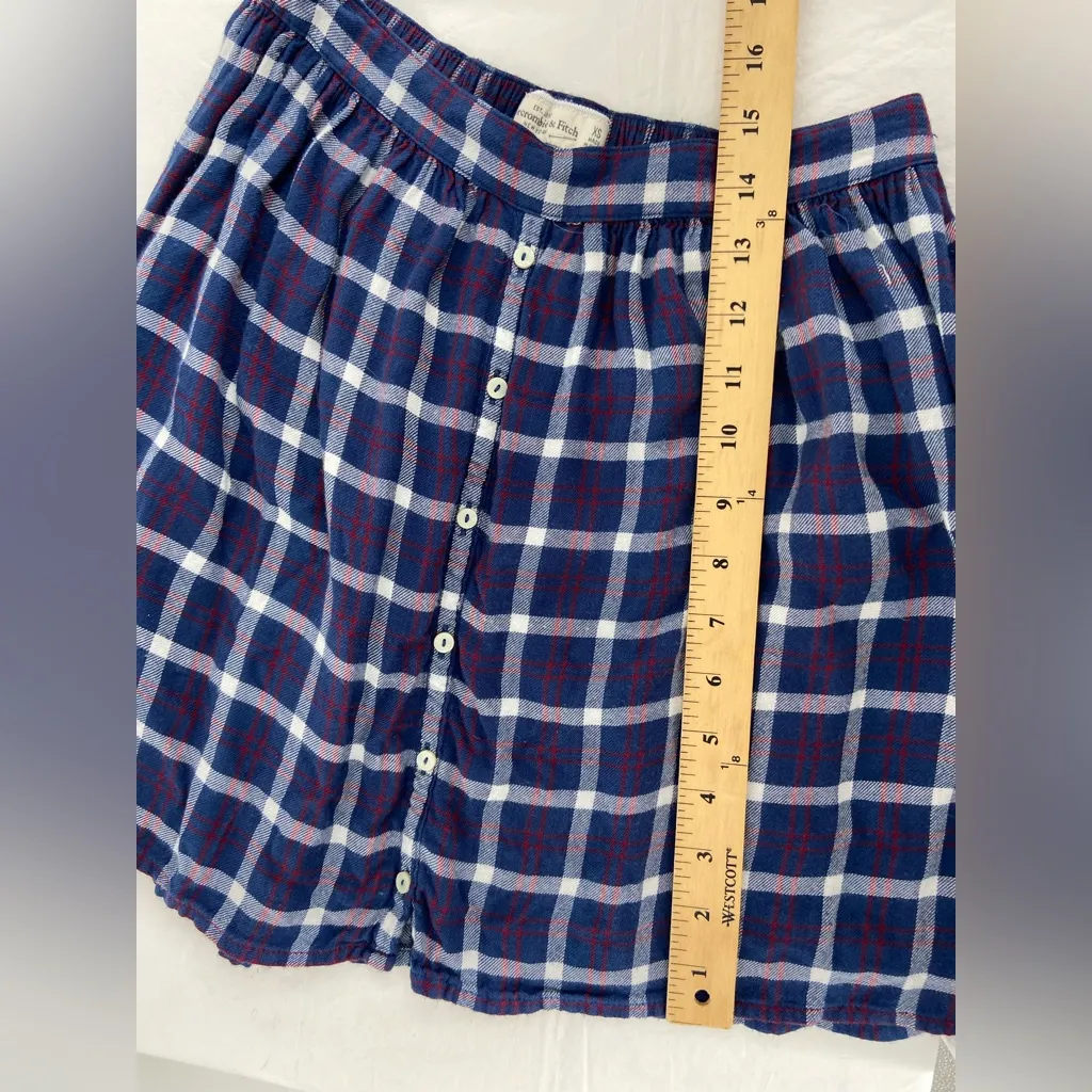Abercrombie‎ & Fitch Plaid Mini Skirt Elastic Waist Size XS - Image 6