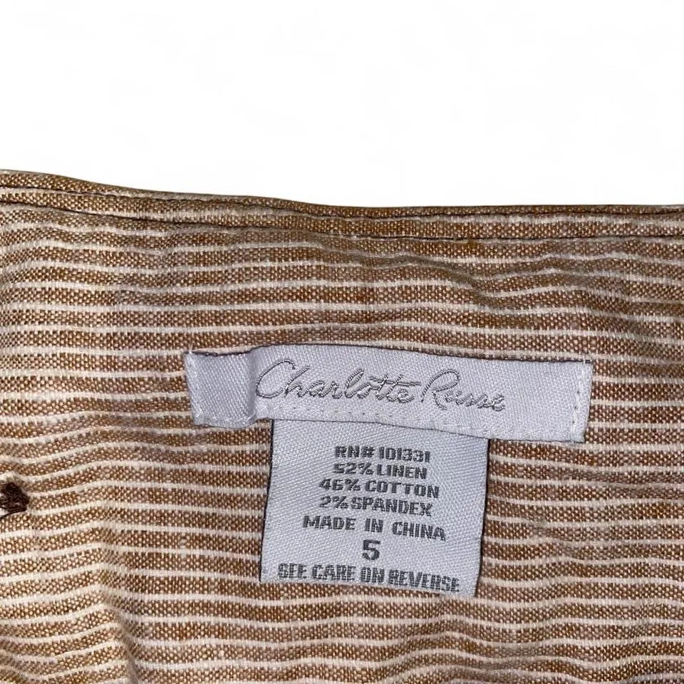 Y2K Charlotte Russe low rise tan and brown striped bermuda shorts - Image 3