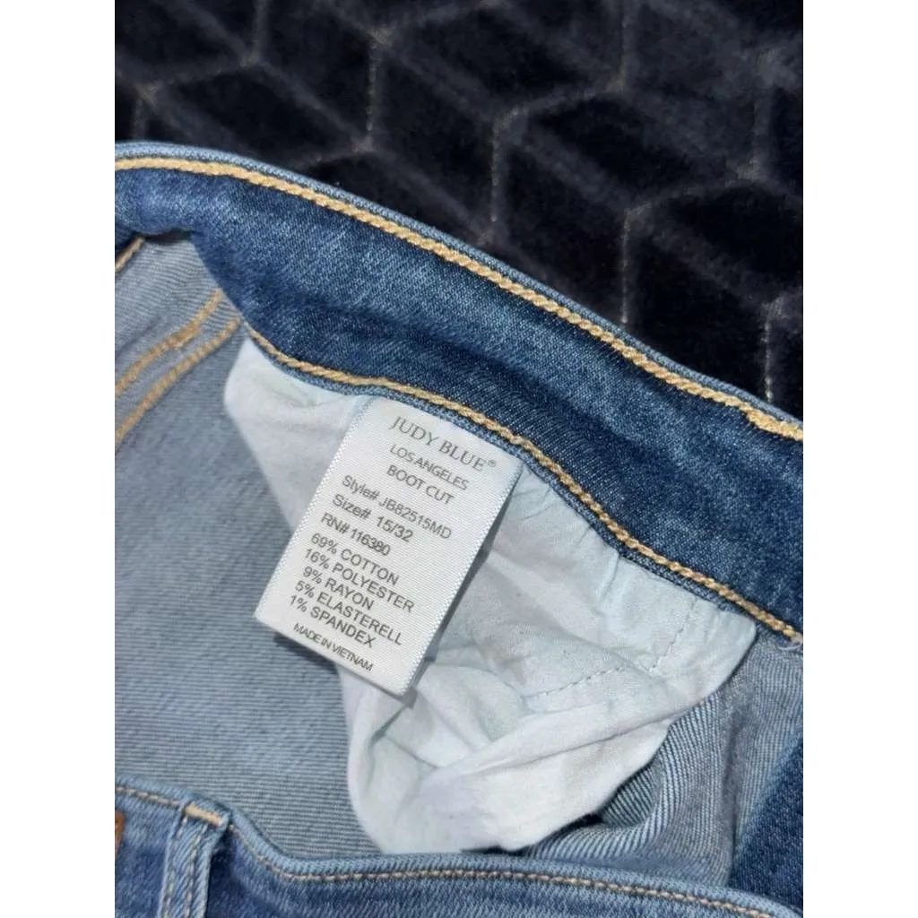 Judy Blue Women's Bootcut  Blue Denim Dark Wash High Waist Jeans Size 30 - Image 4