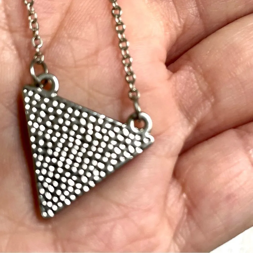 Silver tone triangle pendant necklace - Image 7