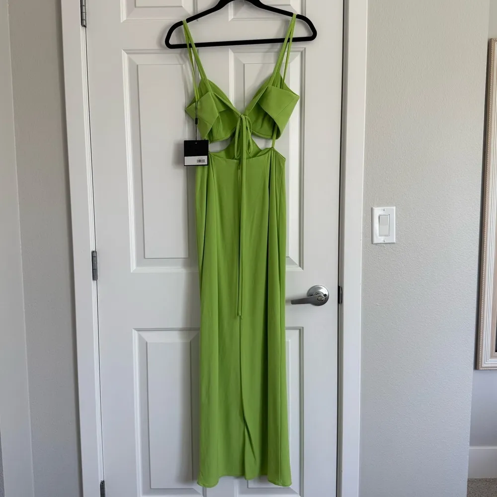 Ieena‎ for Mac Duggal 27110 - Column Body Cut Out Dress - Size 0 - Sage - NWT - Image 5