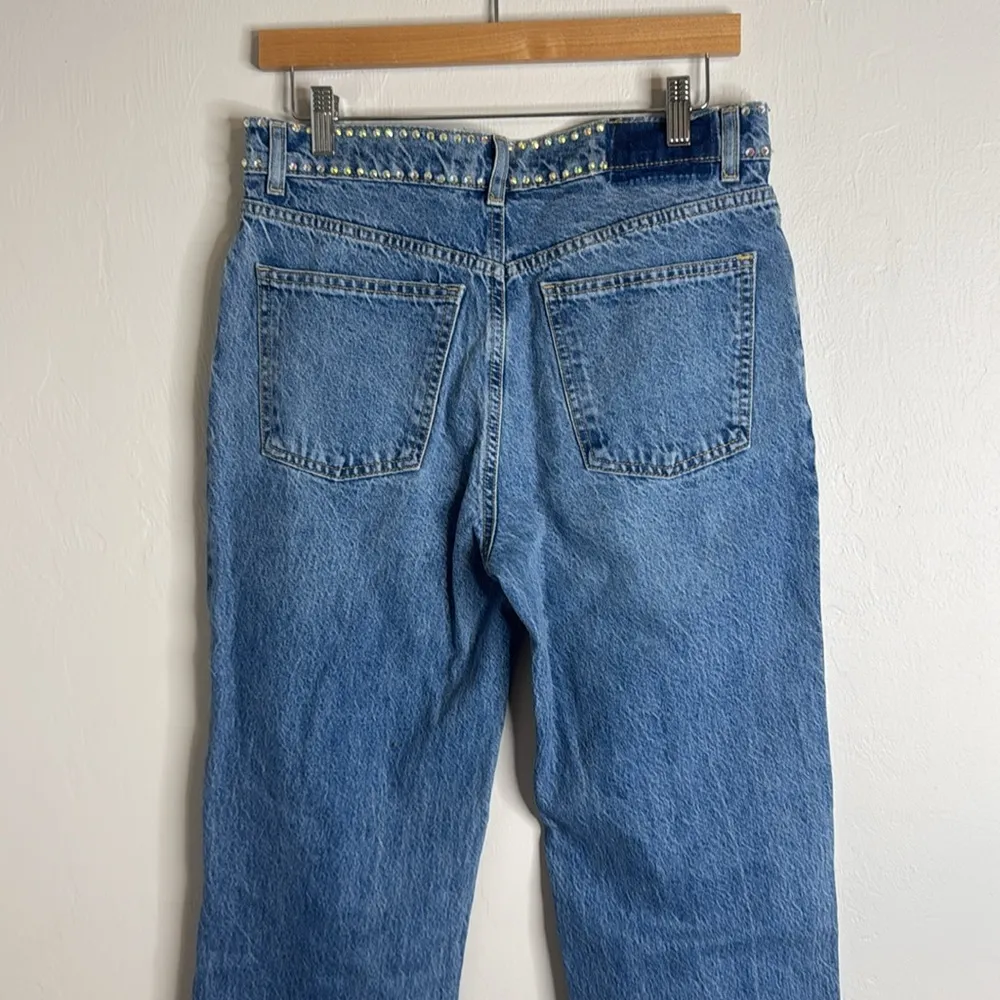 ASOS design Women's Blue Jeans with Studded gem Details size 28 cute spring - Image 11