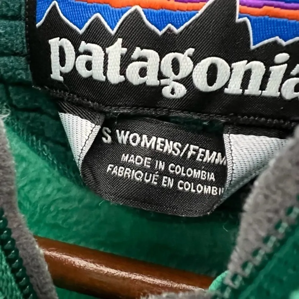 Patagonia Full Zip Soft Fleece Pullover Womens small Green Polartec Thermal Pro - Image 5