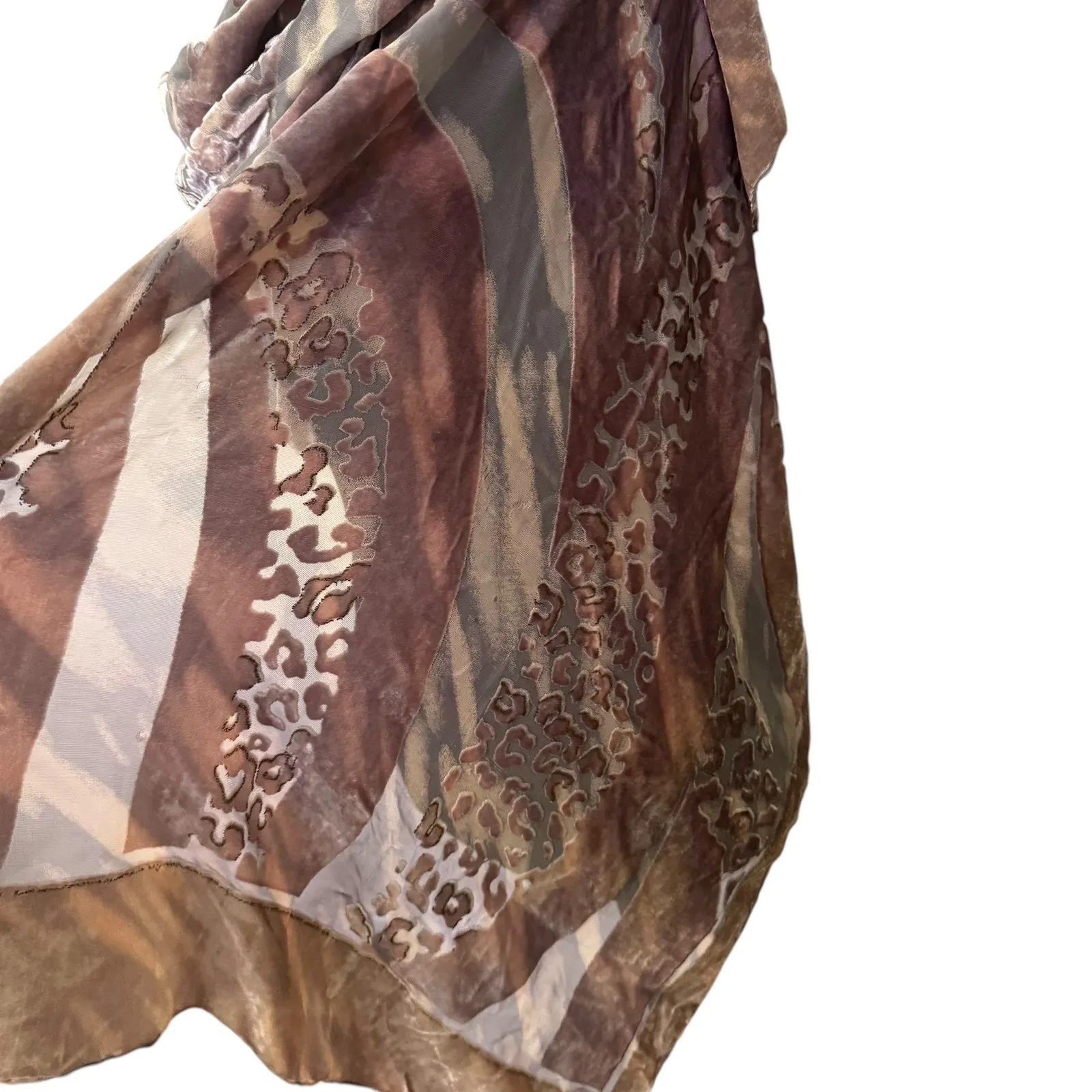 Womens Luxury Velvet Burnout Animal Print Scarf Shawl‎ Wrap Silk Blend Sheer - Image 6