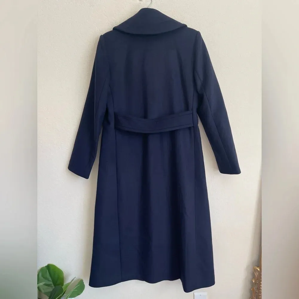 NWT Tory Burch WOOL CASHMERE COAT Navy Knee Length - Image 7