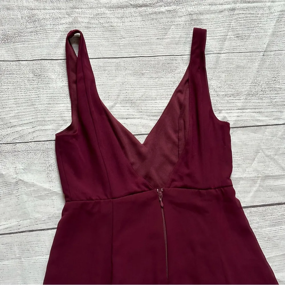 show me your mumu bridesmaid dress burgundy maroon size medium READ - Image 13