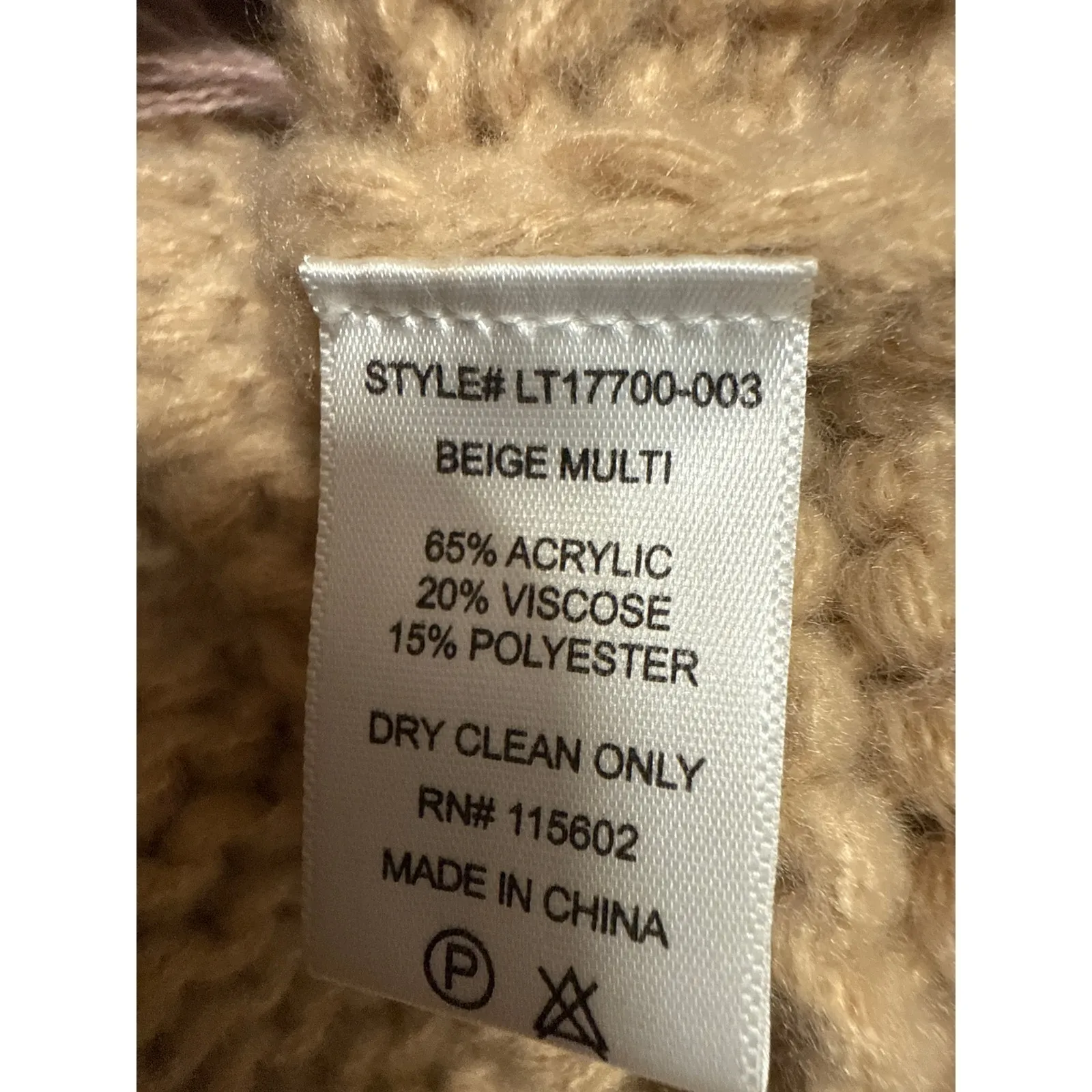 Lush Tan Multicolor Striped Cable Knit Button Up Cardigan Sweater Top Size M - Image 5