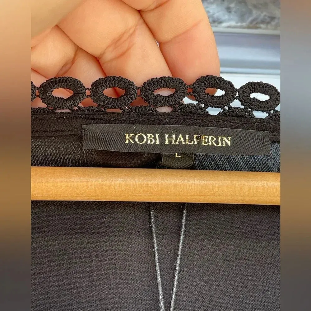 Kobi Halperin "Christine" silk blouse Large Black - Image 10