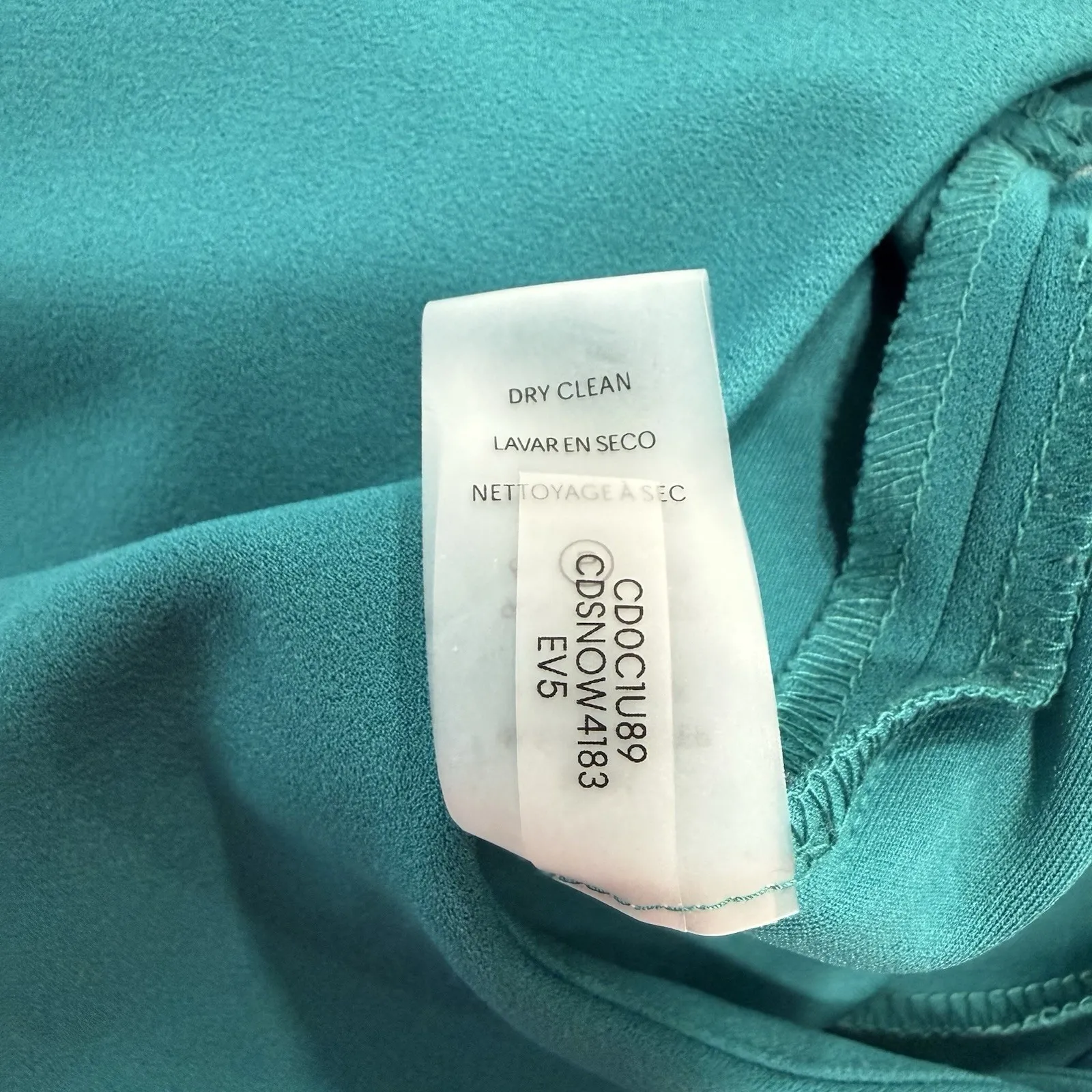 Calvin Klein Teal Tulip Sleeve Belted Stretch Crepe Cropped Leg Jumpsuit Size 8 - Image 13