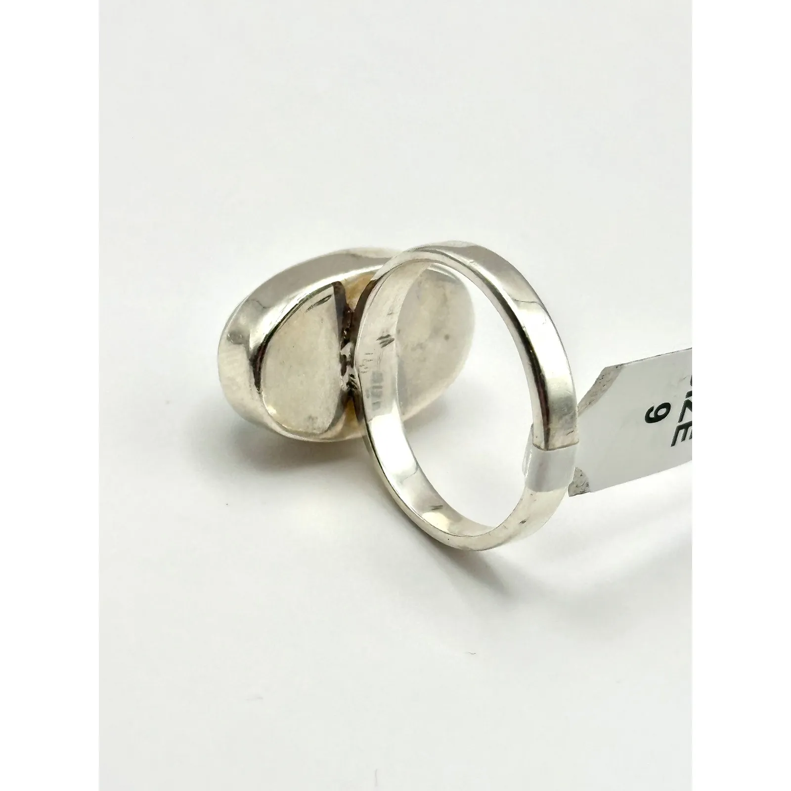 Green Moonstone Sterling Silver Handmade Ring Size 9 - Image 7