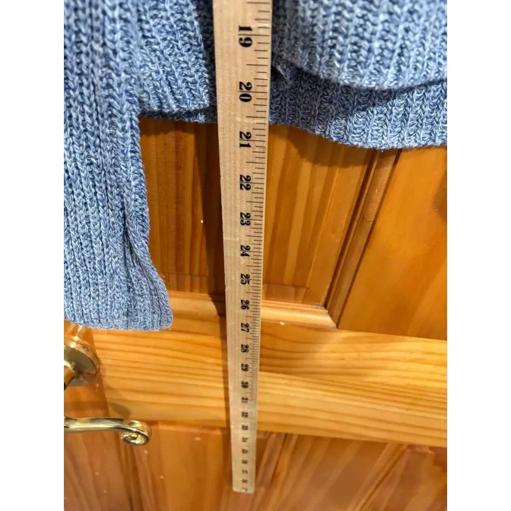 Theory Laora Linen Cotton Knit Sweater Gray Blue Size L Relaxed Rib Pullover - Image 6