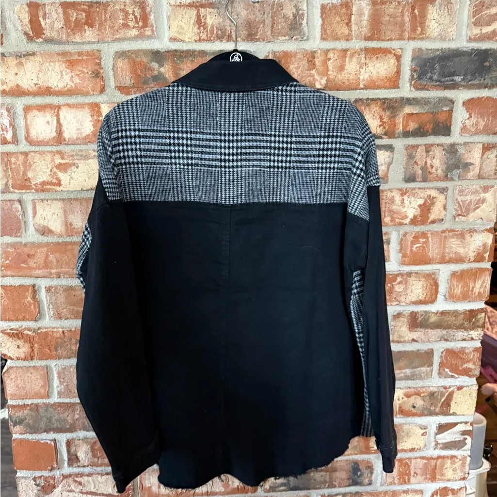 BKE denim and pieced flannel jacket - Image 3