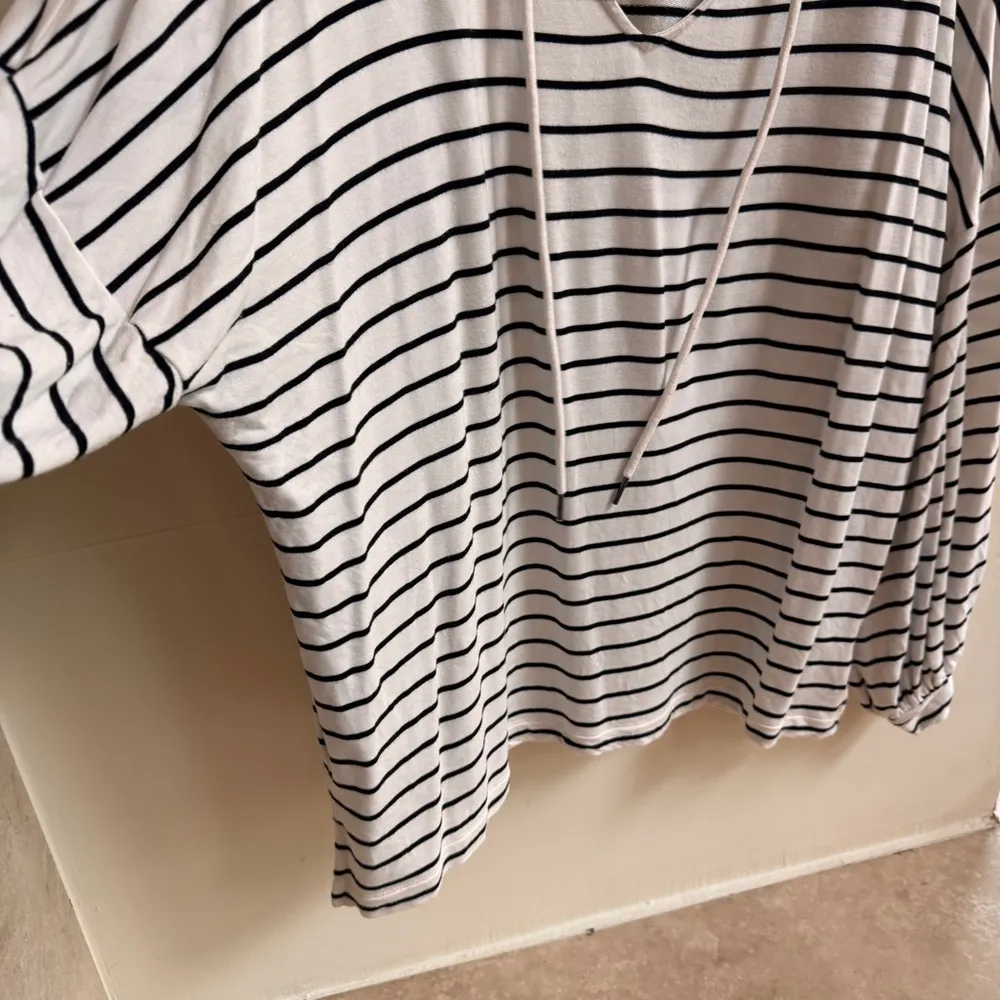 CAbi Relax Game Day Striped Knit Long Sleeve Tie Neck Sweatshirt Womens Size L - Image 7