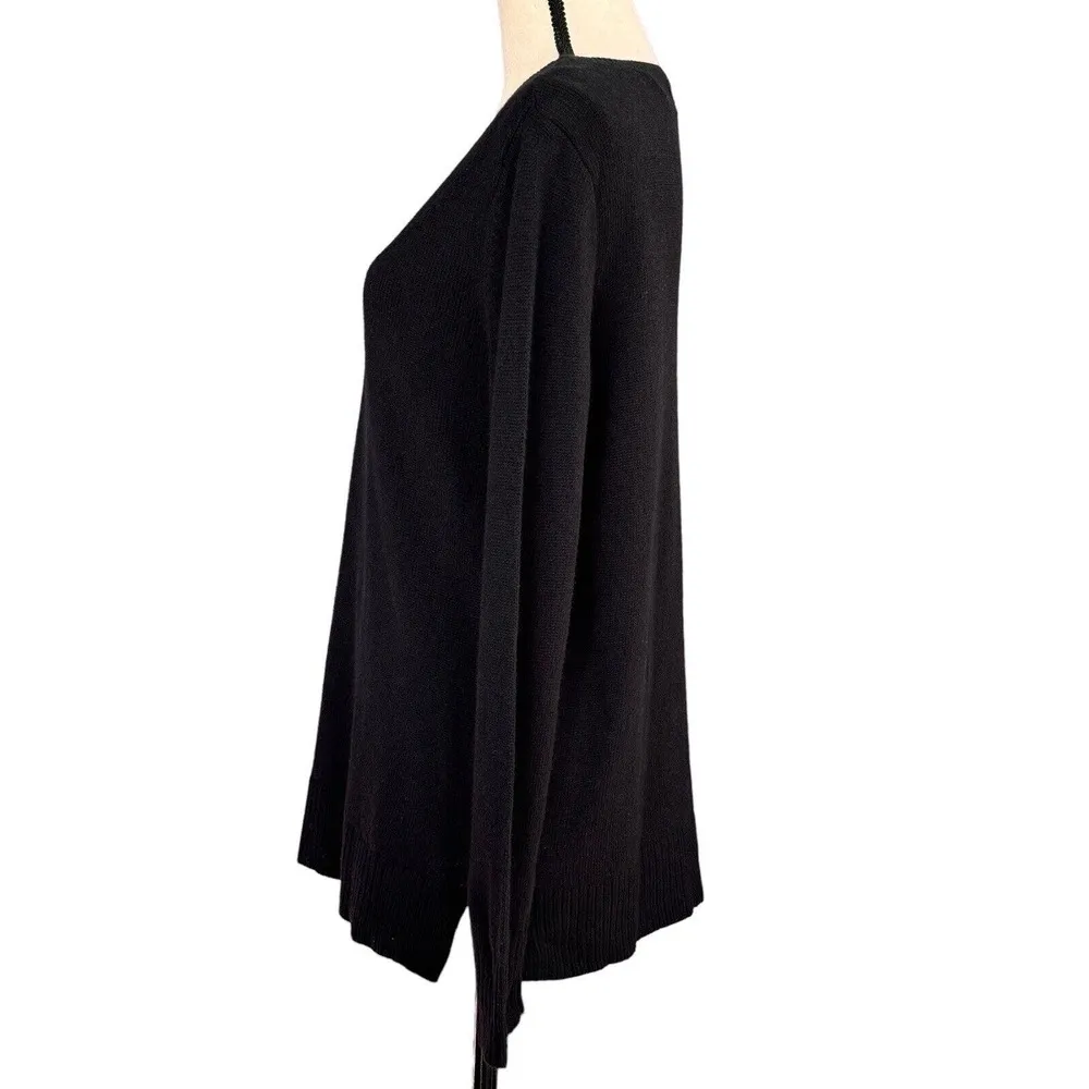 Karen Scott Medium Sweater Crossover V-Neck Long Sleeve Stretch Pullover Black - Image 4