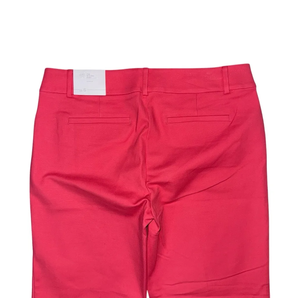 NWT LOFT The Riviera Cropped Pants Mid Rise Rosy Apple Pink Womens Size 6 Office - Image 5