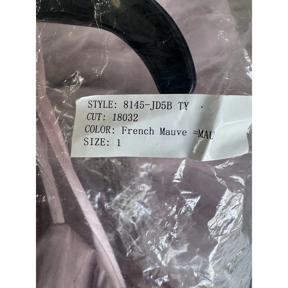 Say Yes to the Prom Juniors' Pleated Mesh Tiered Gown Dress Size 1 French Mauve - Image 12