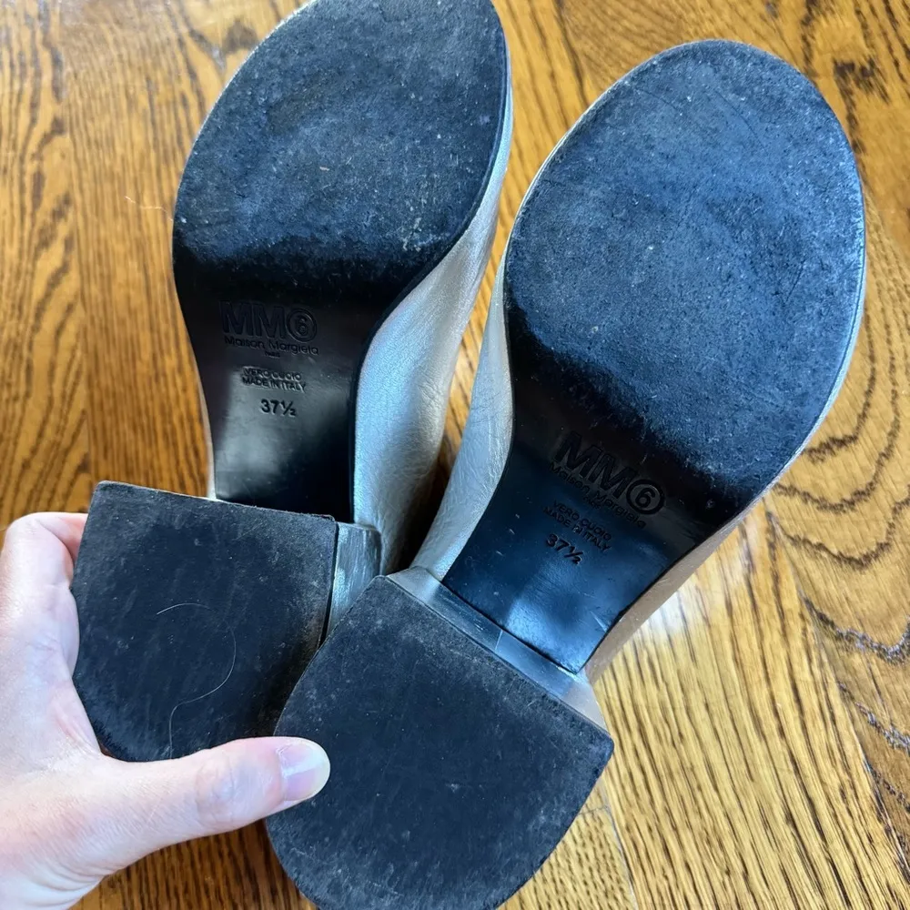 Maison Martin Margiela Silver Mules Metallic Silver Size 7.5 - Image 7