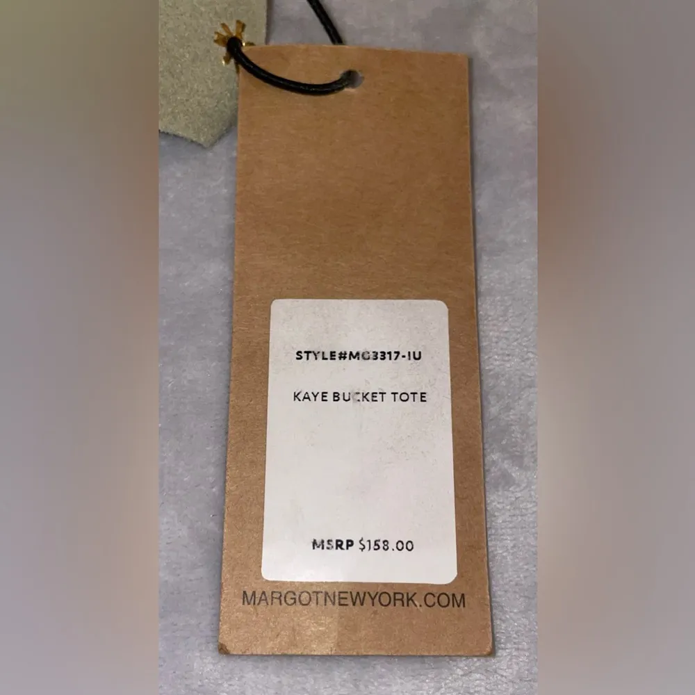 Margot New York Neutral Suede Genuine Leather Kaye Bucket Large Tote Lined Tan - Image 13