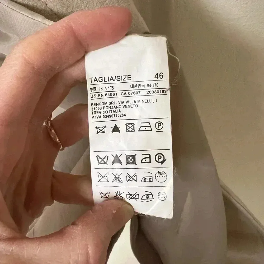 United Colors of Benetton Pea Coat Wool Blend size 46 - Image 9