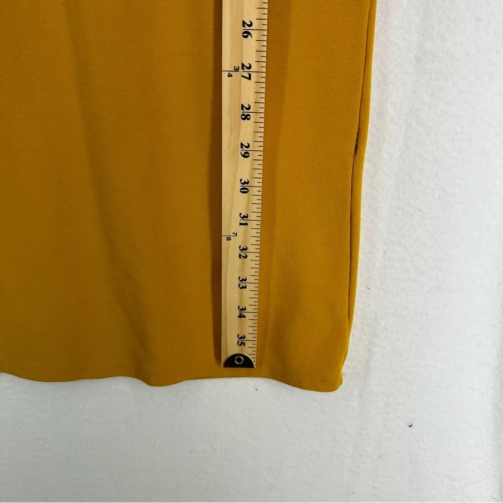 Forever 21 BodyCon Sleeveless N Veck Midi Dress Small Yellow - Image 3